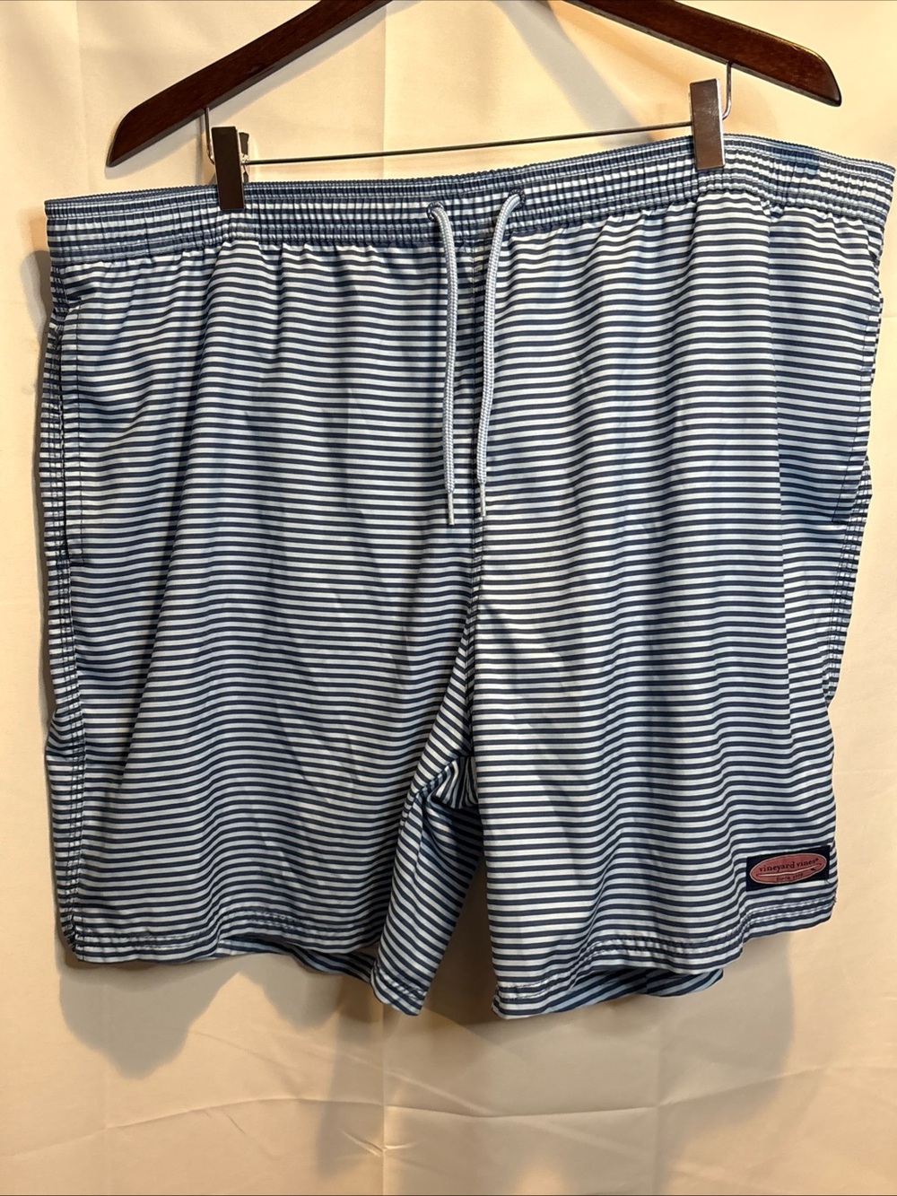 Vineyard Vines Navy & White Striped Swim Trunks